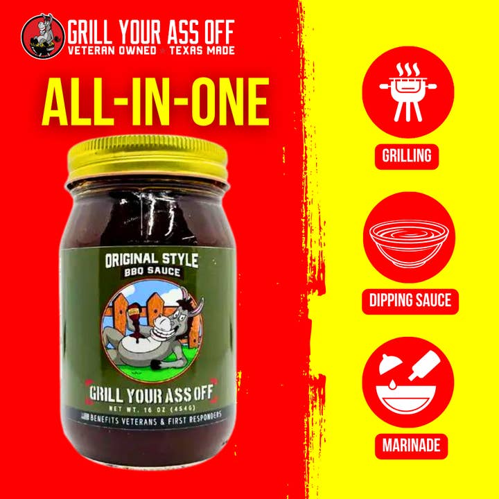 Grill Your Ass Off - Spices, Rubs, Seasonings, Sauces, Jerky - Wholesale BBQ Sauce - Original BBQ Sauce: A Classic Crowd-Pleaser for Every Shelf
3
