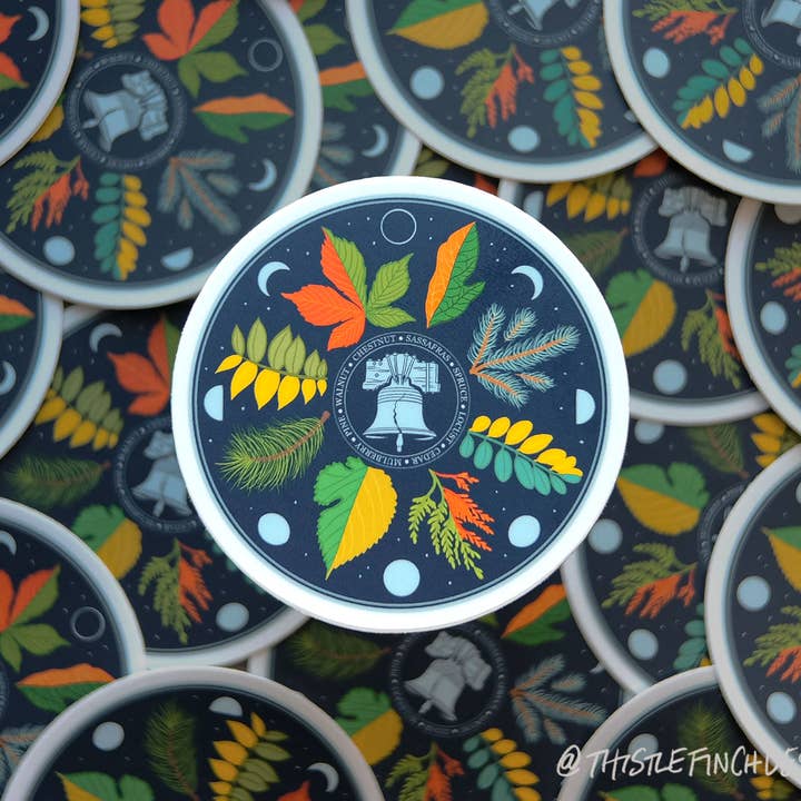 Philadelphia Hex Sign PA Dutch Vinyl Sticker for wholesale by Thistle Finch Designs