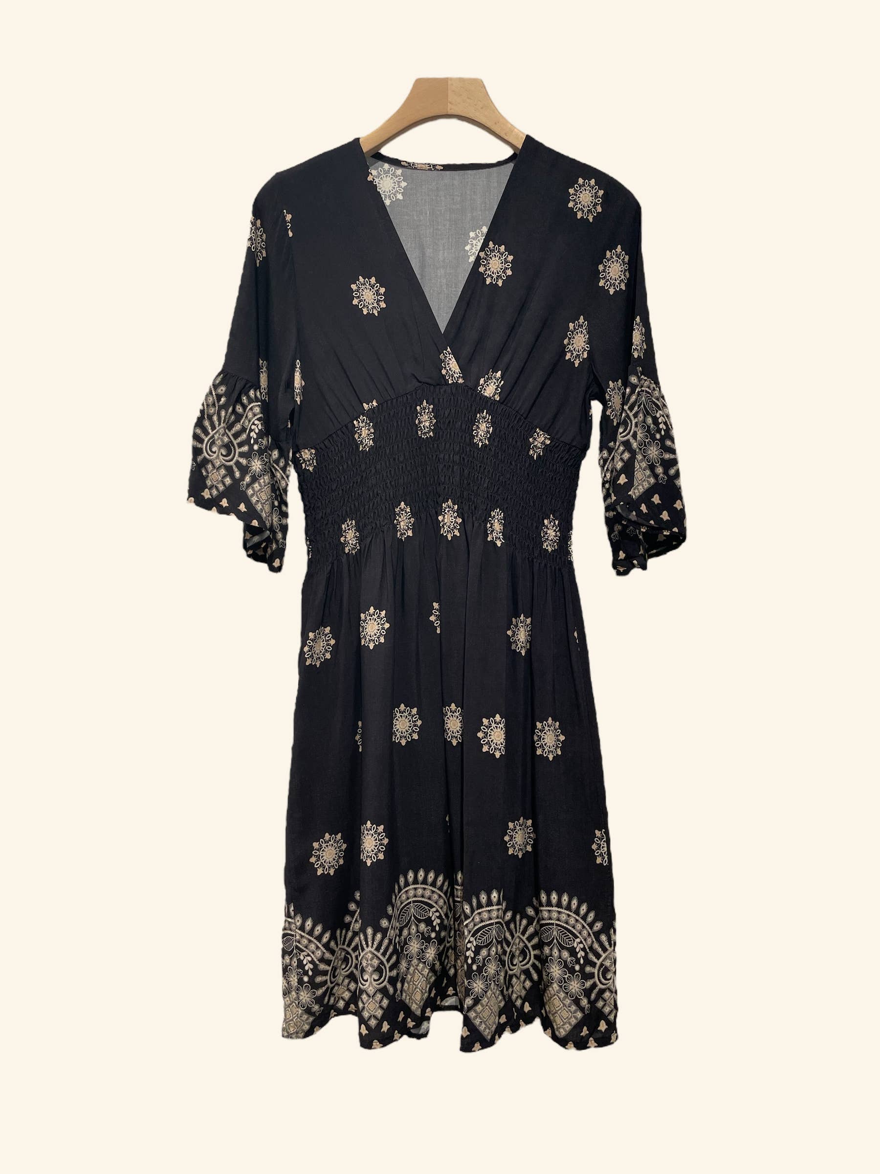 Nota bene - Wholesale Dress - Women's - Short smocked printed dress Art238653