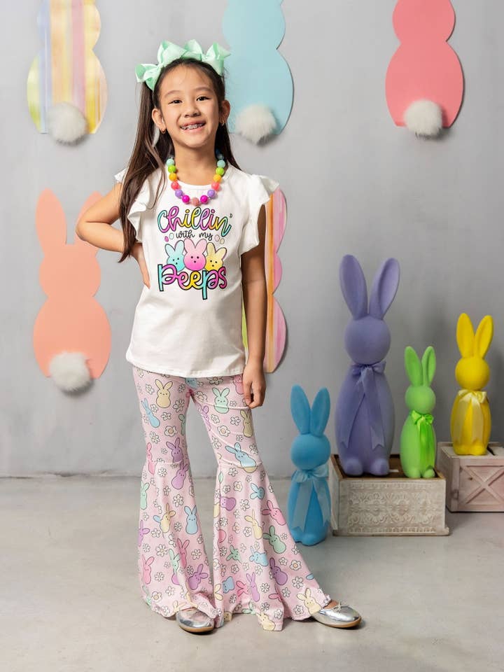 Chillin' Peeps Bell Bottoms Set for wholesale by The Hair Bow Company
