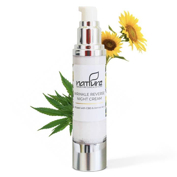 Wrinkle Reverse Night Cream with CBD and Azelaic Acid for wholesale by NATPURE Clinical Skin Care