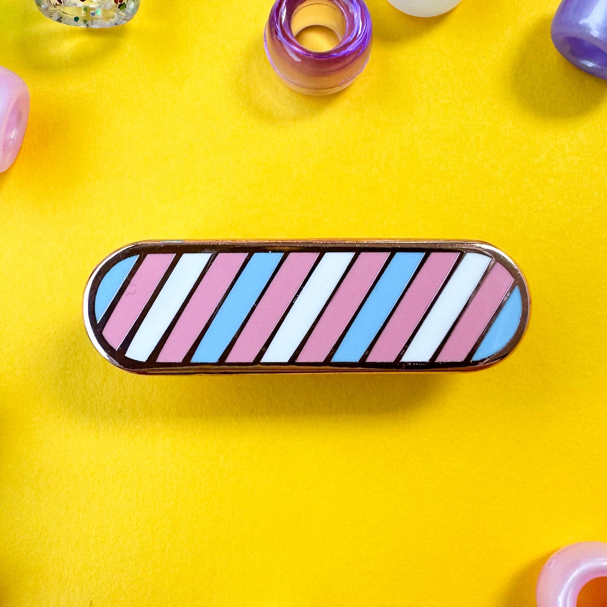Kitty With A Cupcake - Wholesale Lapel Pin/Button - Transgender Pride Plaque Enamel Pin1