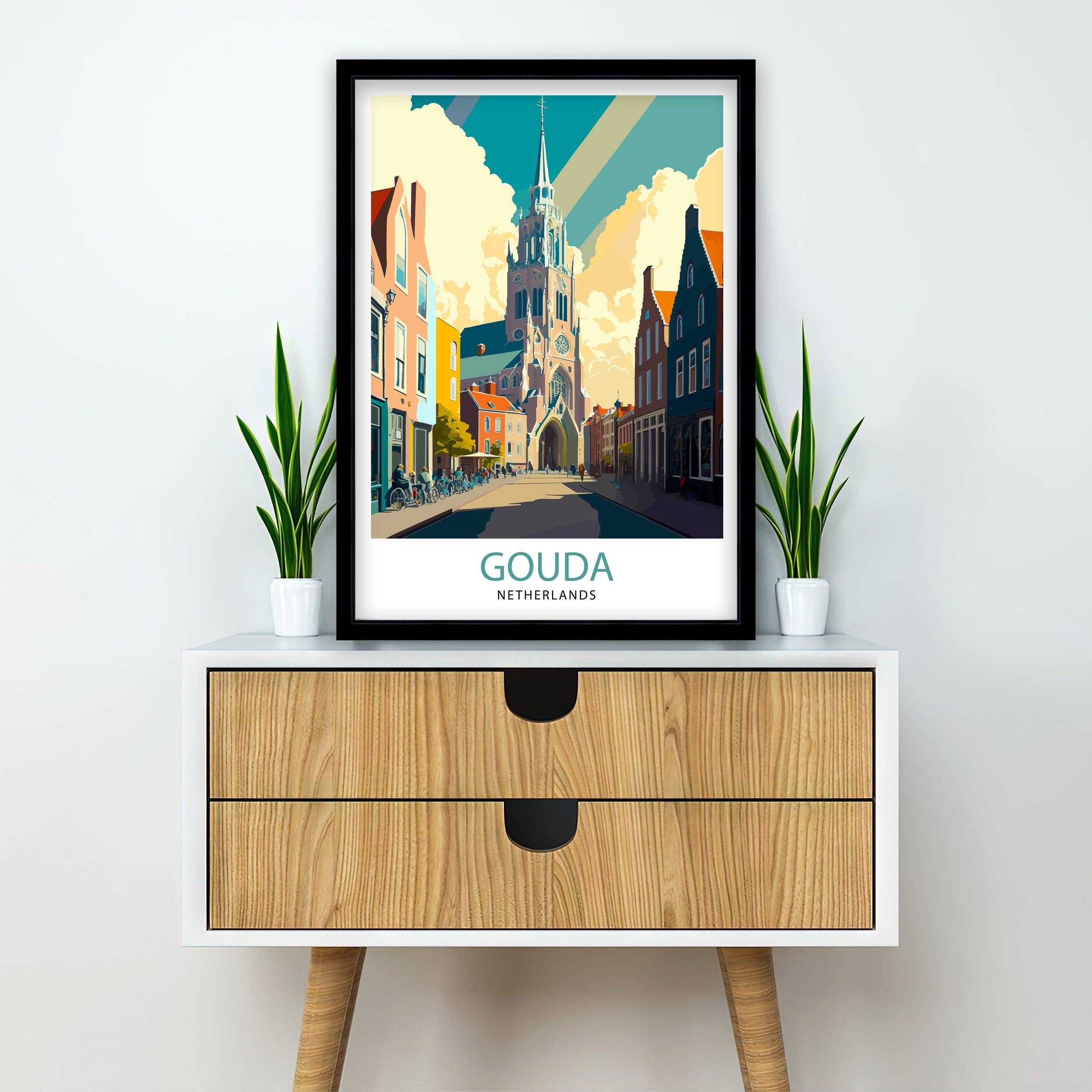 InkNPrintz – wholesale Art print – Gouda Netherlands Trave Poster Gouda Wall Art Gouda Home Decor Gouda Illustration Gouda Poster Gouda Gift Netherlands Travel Poster5