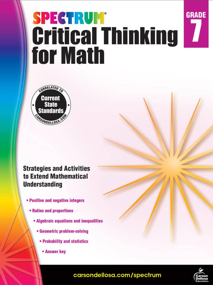 Spectrum Critical Thinking for Math, Grade 7 for wholesale by Carson Dellosa Education