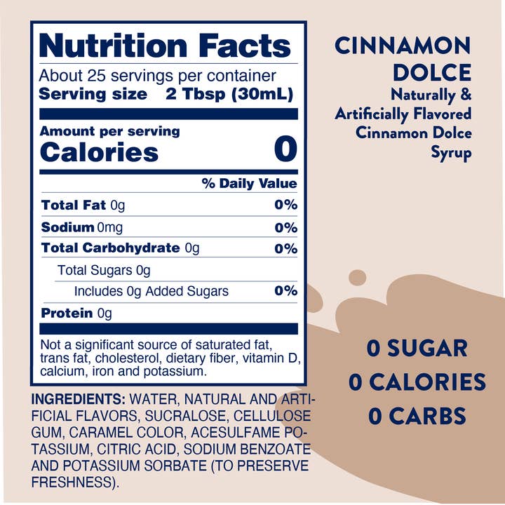 Jordan's Skinny Mixes - Wholesale Flavored Syrup - Sugar Free Cinnamon Dolce Syrup