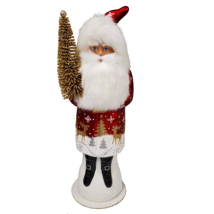 Ino Schaller Large Red Santa Reindeer Scene Candy Container for wholesale by Pinnacle Peak Trading