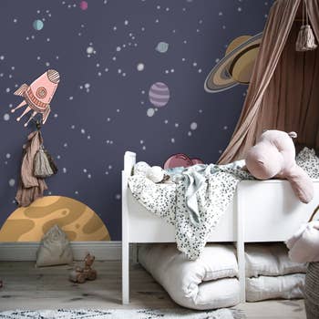 Papier peint panoramique pour enfant astronaute – Kam & Leon