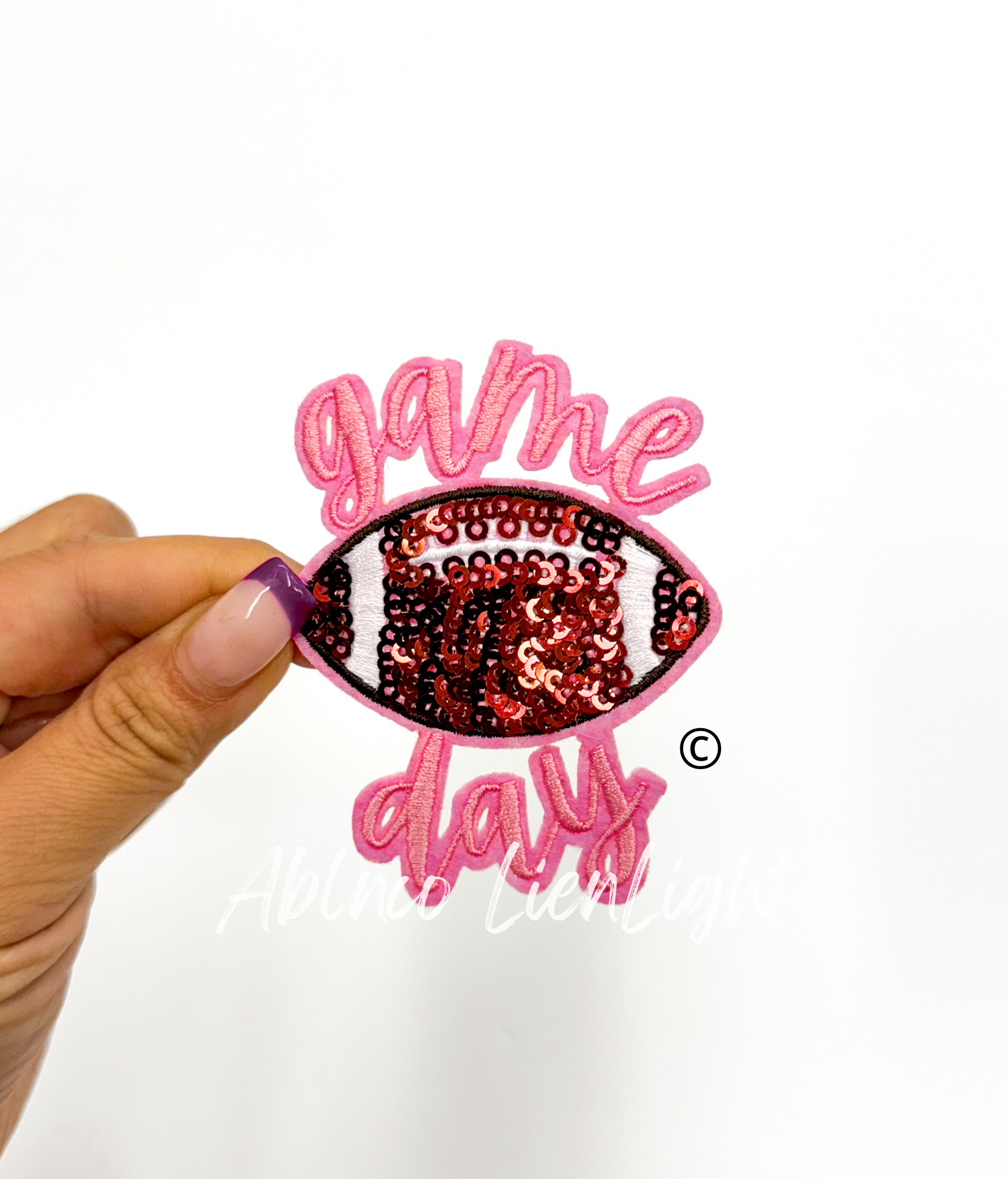 ABLNco - Wholesale Patch - 3” game day football sequins embroidery patch iron on10