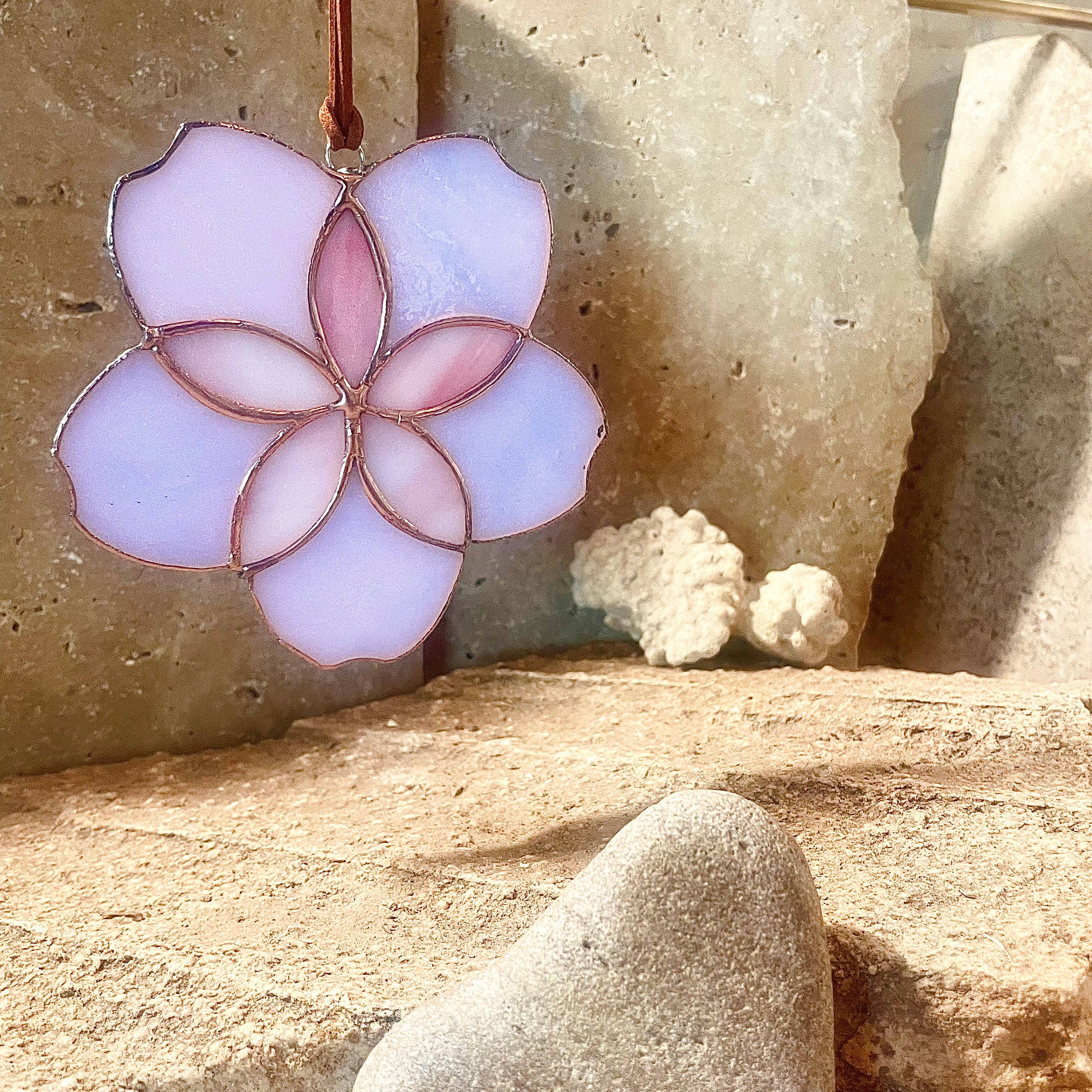 Colin Adrian Glass - Wholesale Suncatcher - Stained Glass Cherry Blossom (Sakura) 5" pink3