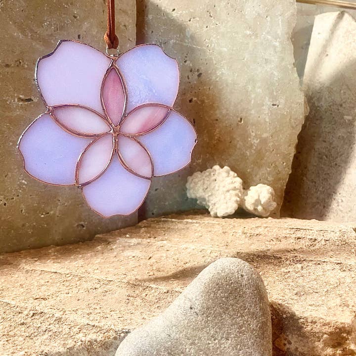 Colin Adrian Glass - Wholesale Suncatcher - Stained Glass Cherry Blossom (Sakura) 5" pink3