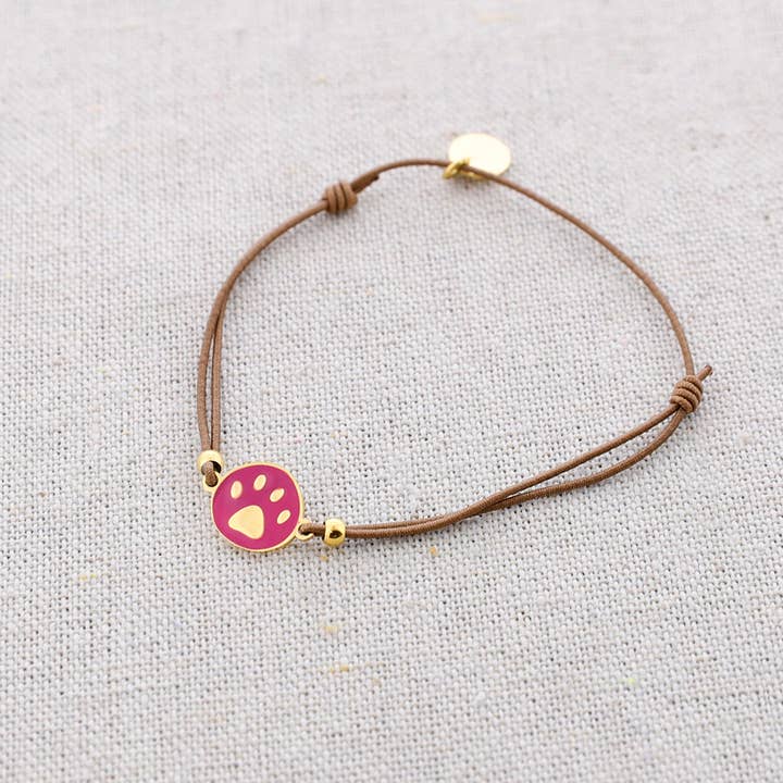 Sonata - Wholesale Charm/Dangle Bracelet - Enamel Doggy Print Steel Elastic Bracelet5