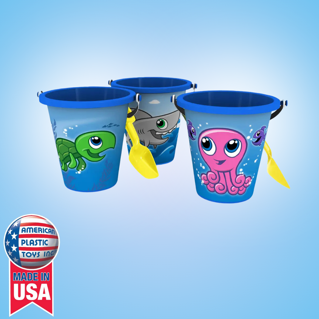 American Plastic Toys - Wholesale Toy Set - Kids - Seascape Pail & Shovel Beach Plastic Toy for Kids1