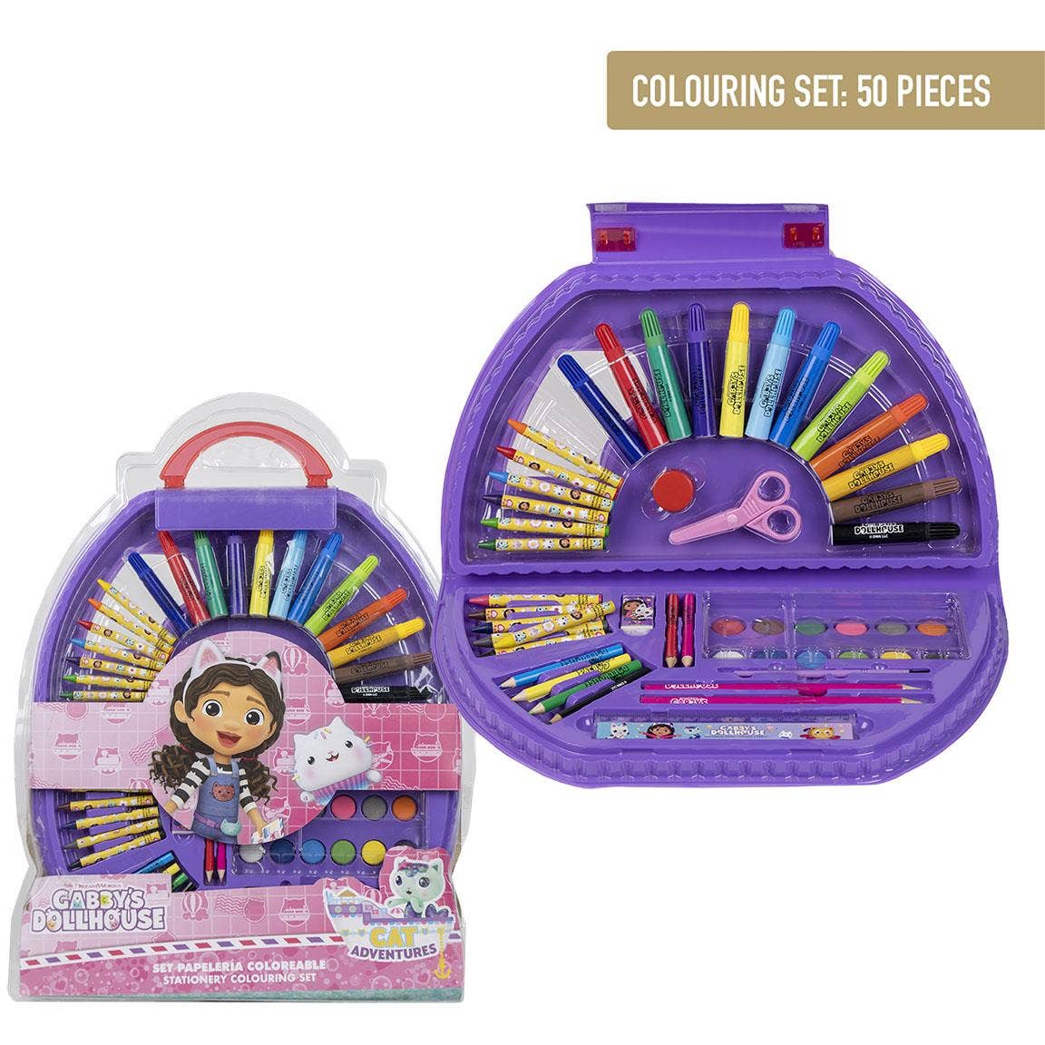 Mastoys, S.L. - Vendita all'ingrosso Set da disegno - Bambini e neonati - SET DI CANCELLERIA GABBY'S DOLLHOUSE DA 50 PEZZI - 27000008190