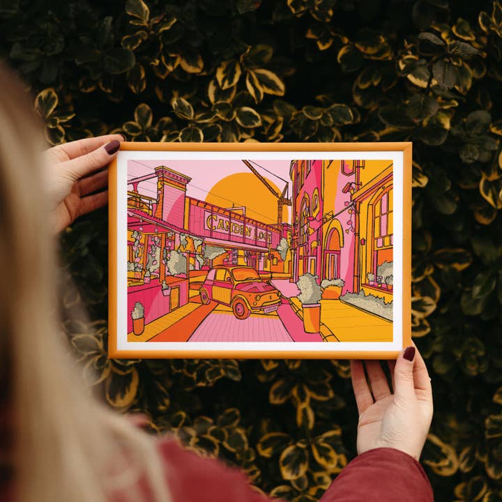 Freya Niamh Design - Wholesale Art Print - Camden Lock Art Print, Travel-Themed Art