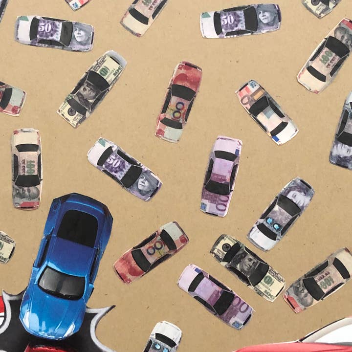 Collage original, décoration murale, cadeau, art unique, art automobile pour la vente par Pink Buddhas