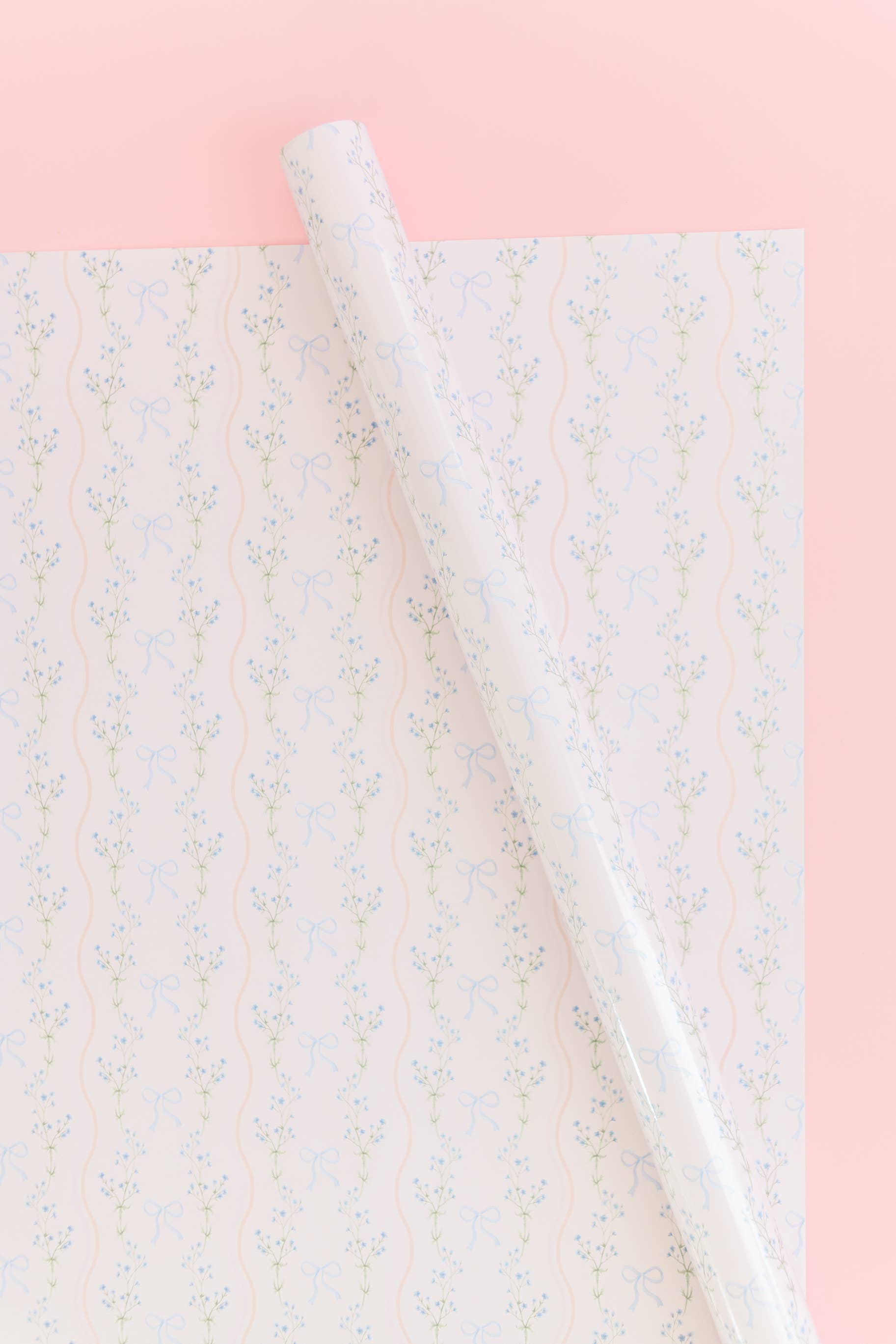 Rock Paper Scissors - Wholesale Wrapping Paper Roll - Watercolor Bow Wavy Stripe Wrapping Paper - Roll of 3 Sheets1