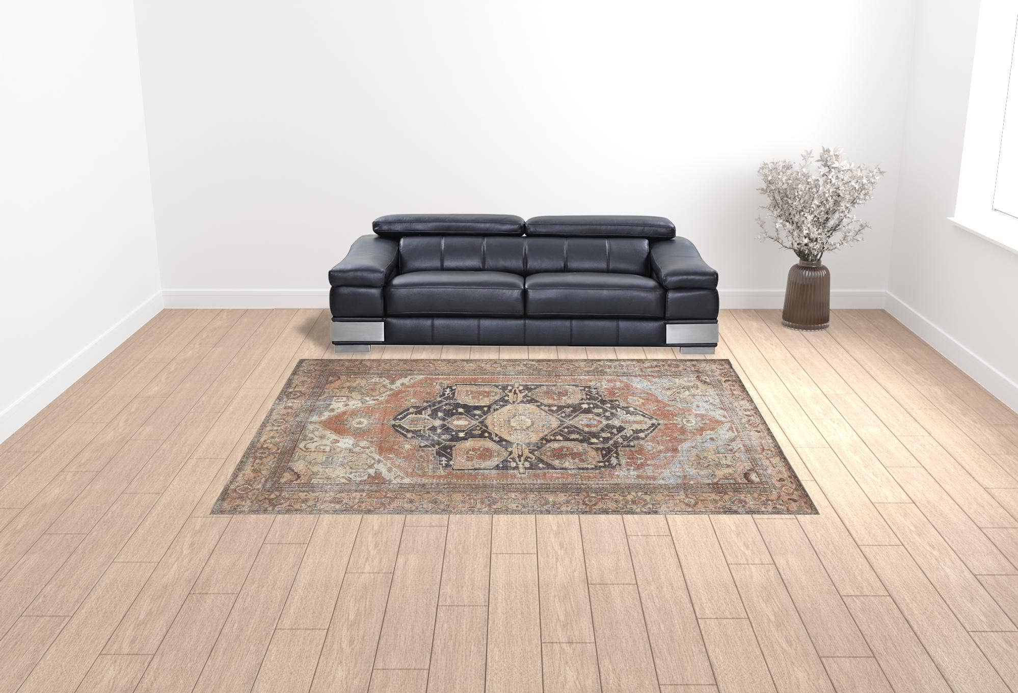 HomeRoots - Wholesale Area Rug - 9' X 12' Orange Brown And Taupe Abstract Area Rug1