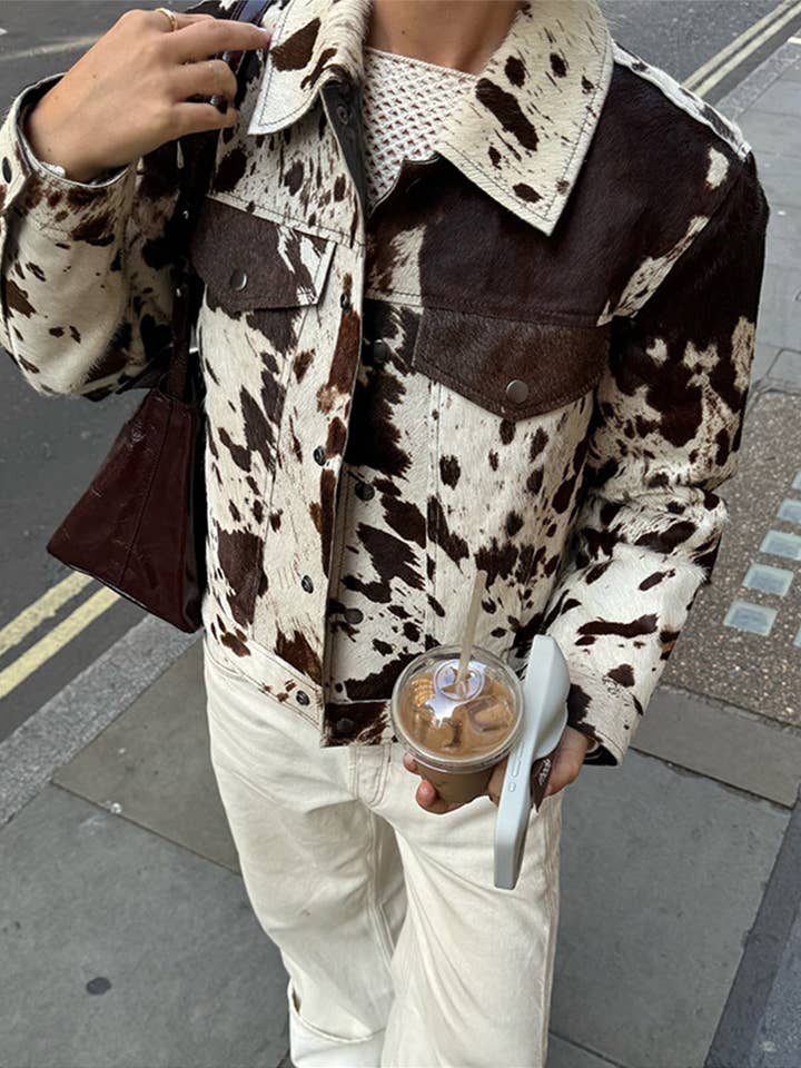 Animal Print Single-Breasted Vintage Jacket and other Purchase Wholesale cowhide jacket. Free Returns & Net 60 Terms on Faire trending on Faire.