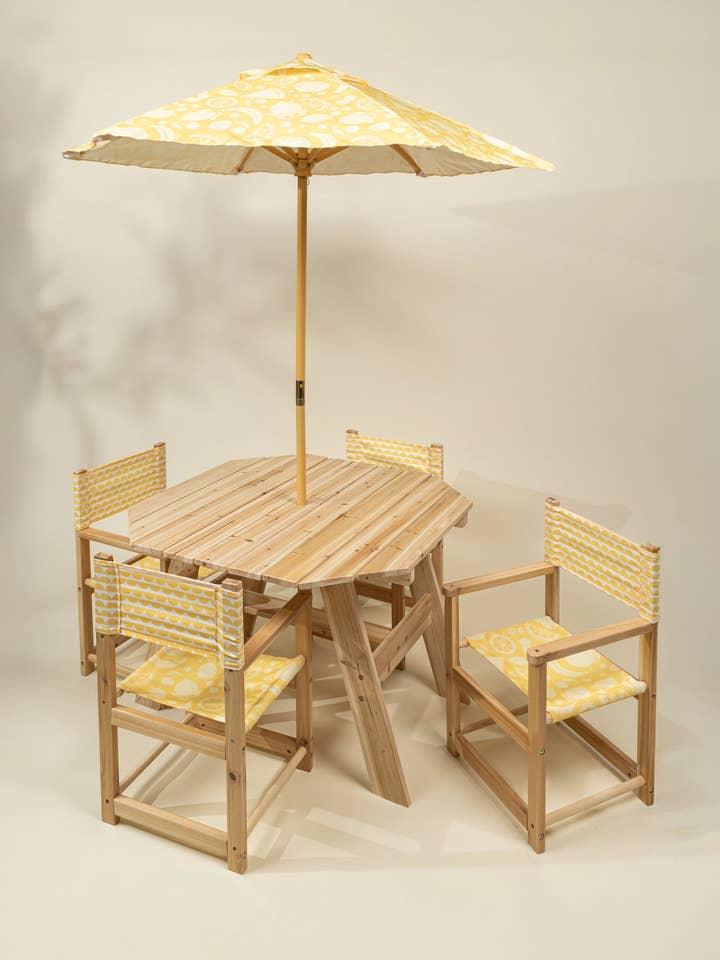 Kids’ Patio Set 4 Chairs and Parasol–Summer Fruits for wholesale by Coco Village