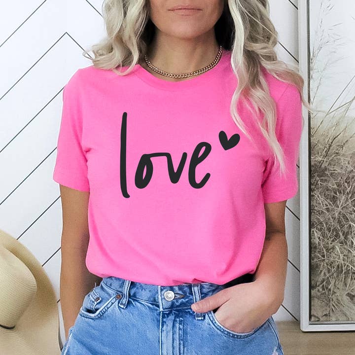 Humm & Willow - Vente T-shirt sérigraphié – femme - Chemise de Saint-Valentin - Chemise de Saint-Valentin - Chemise d'amour - T-shirt d'amour1