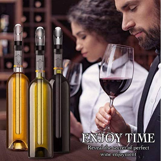 VIGOR – Conjunto de ferramentas de vinho por atacado – VIGOR Refrescador de Garrafa em Aço Inoxidável com Aerador e Função Antigotejamento5