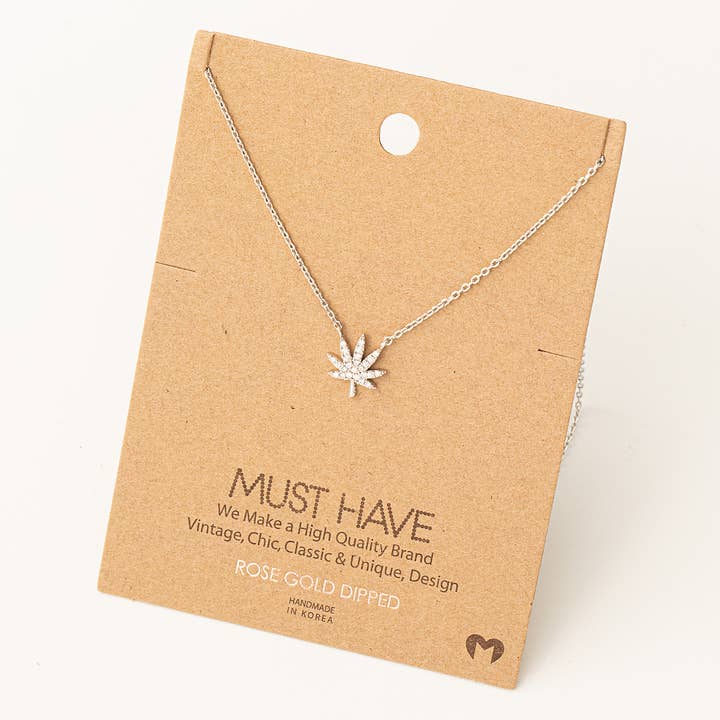 Fame Accessories - Wholesale Pendant/Charm Necklace - Jewel Cannabis Pendant Necklace3