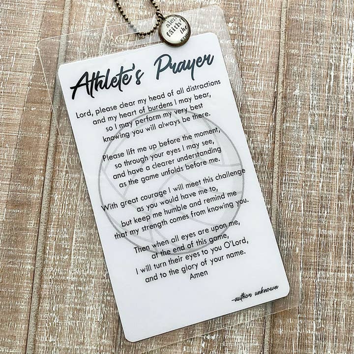 Sports Prayer Bag Tag / Bookmark / Prayer Card with Charm for wholesale by Define Charm Bar