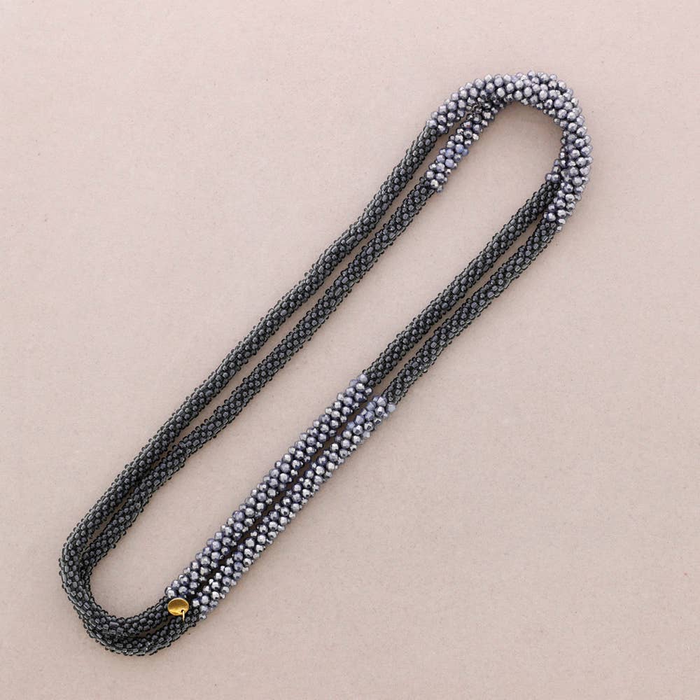 Sonata - Venta al por mayor Collares de cadenas y eslabones - Collar Largo Bicolor Cristales Facetados0