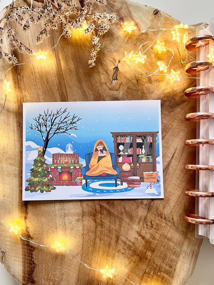 Postcard ''Warm Winter’’ for wholesale by Citrine Art Studio Shop