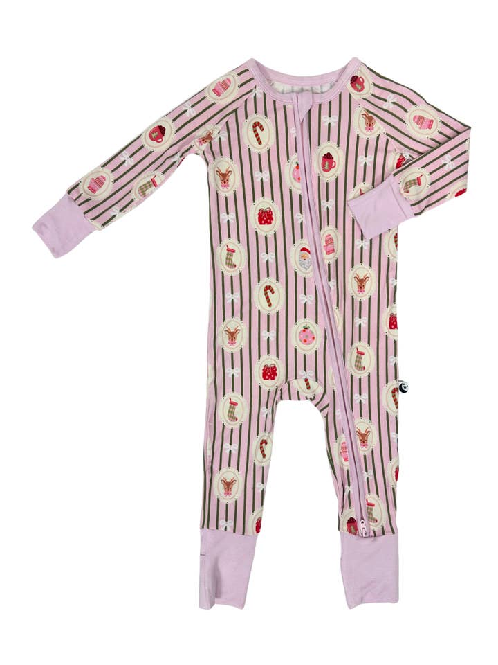 Sugar Plum Lane - Zipper Footie Pajamas for wholesale by Mini Moon