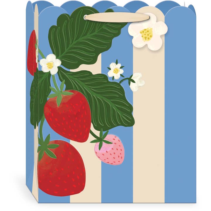 Fruit & Fleur Strawberries Large Gift Bag for wholesale by Punch Studio
