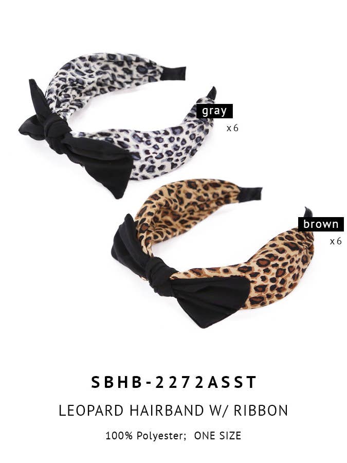 Leopard Hårbånd Med Bånd (mix pack) for engroshandel hos Do Everything In Love®