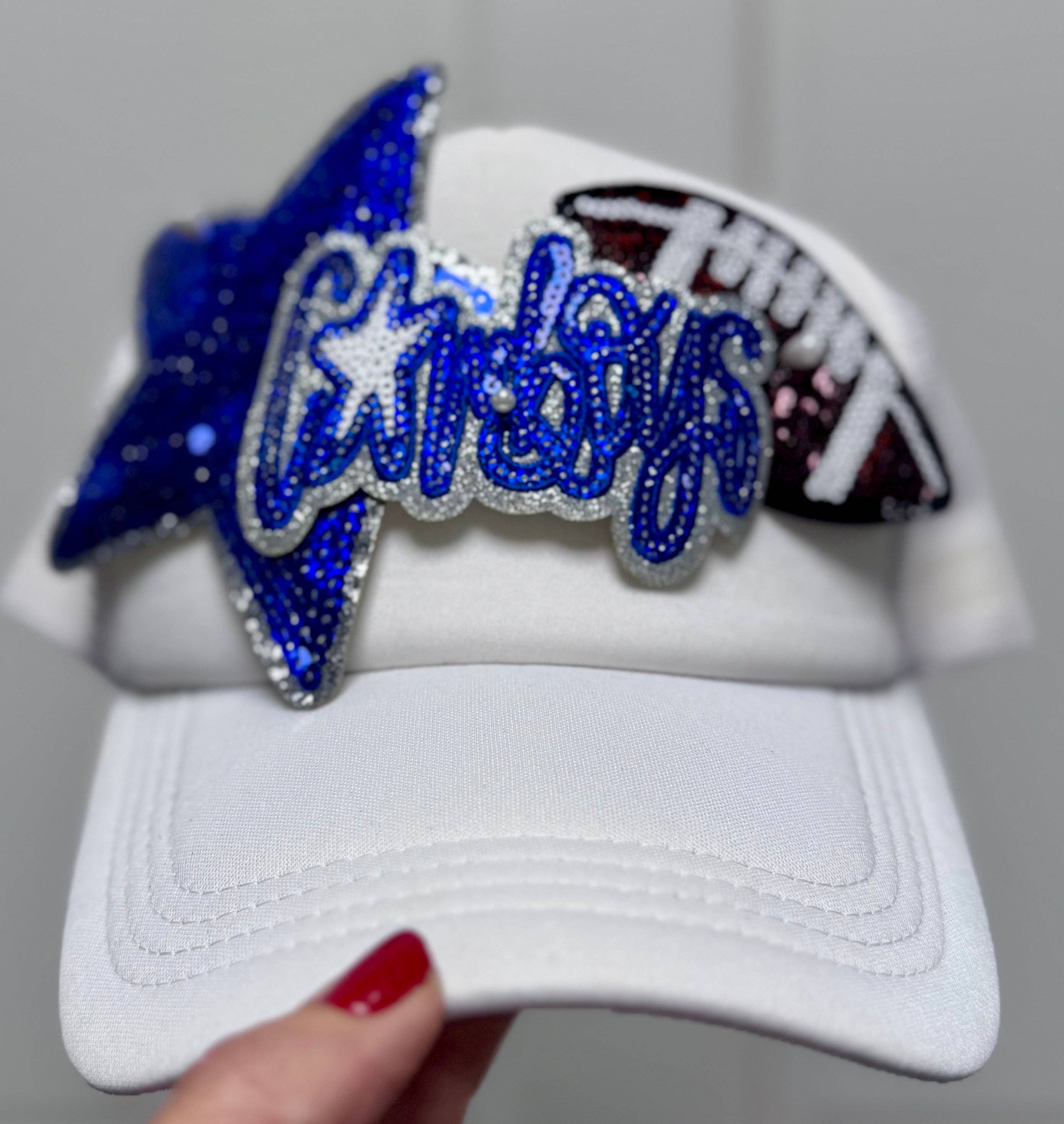 sequinandstiches - Wholesale Patch - Cowboys Patch: School Mascot Patch, Royal Blue and White, Iron On, 4 inch3