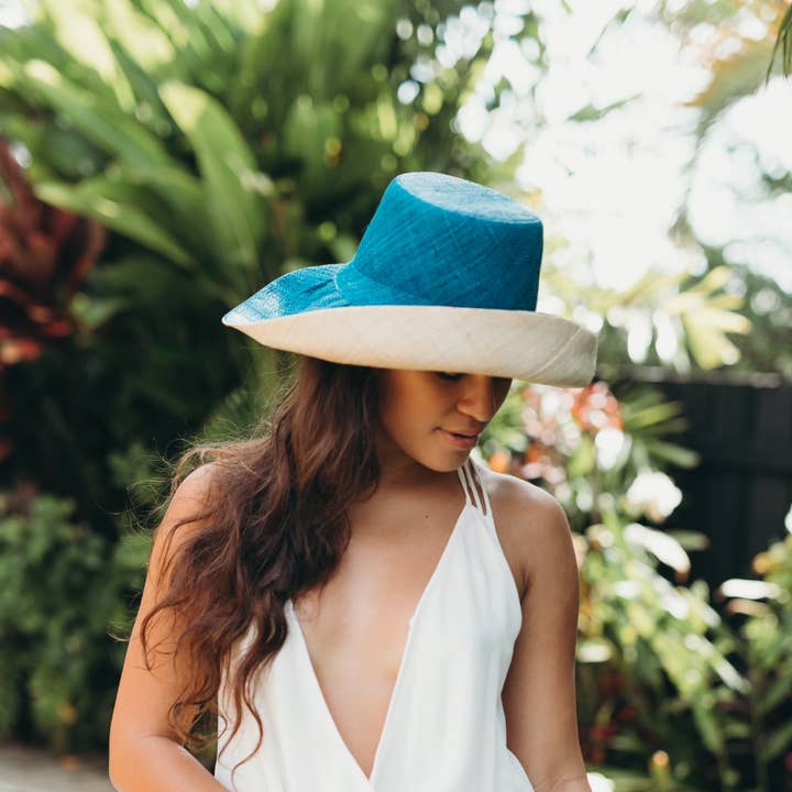 Shebobo - Wholesale Straw Hat - Women's - 5" & 7" Wide Brim Two Tone Packable Straw Sun Hats