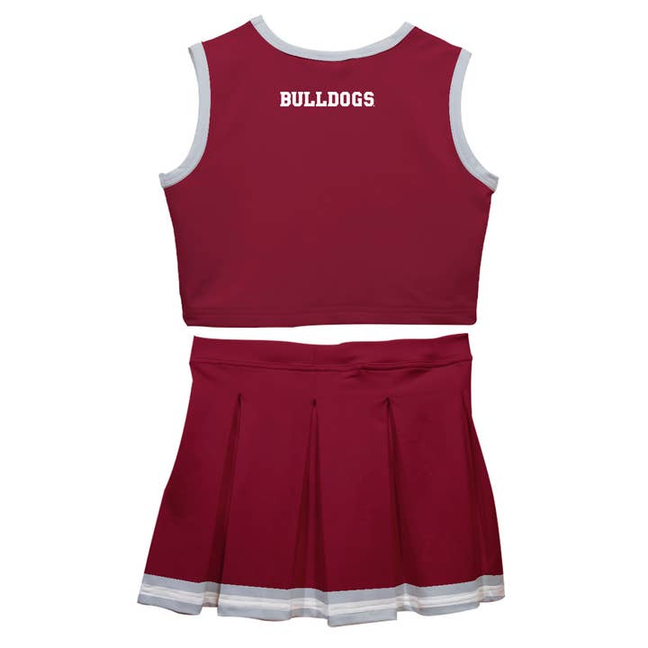 Vive La Fete - Wholesale Top & Skirt Set - Kids - Mississippi State Bulldogs Maroon Sleeveless Cheerleader Set