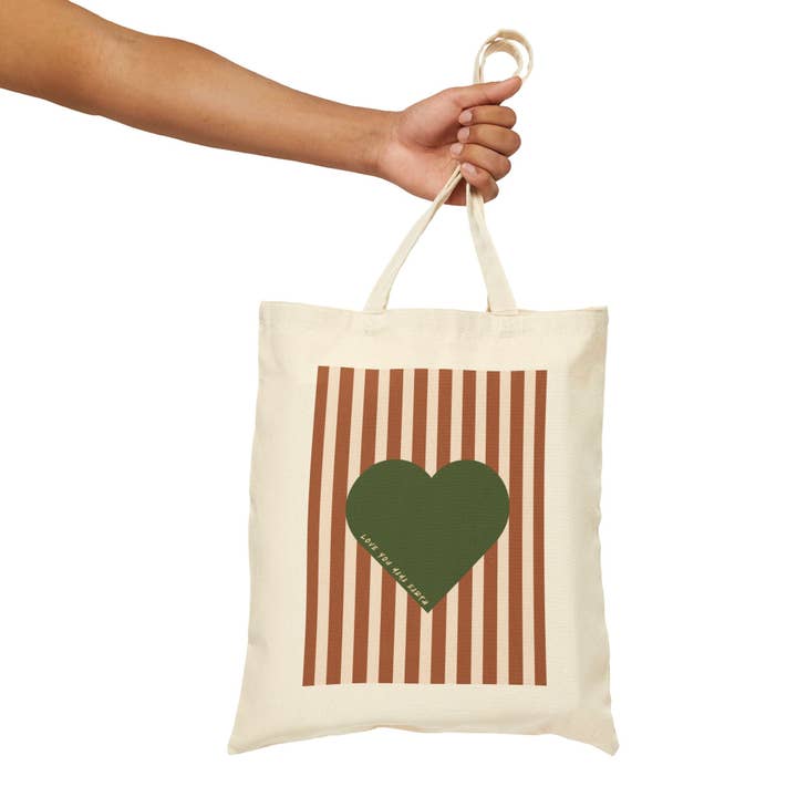 Eco-Friendly "Earth Mama" Love Canvas Tote Bag for wholesale by MARA Style