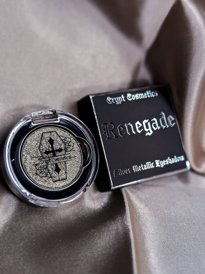 Renegade - Metallic silver eyeshadow single for wholesale by Crypt Cosmetics
