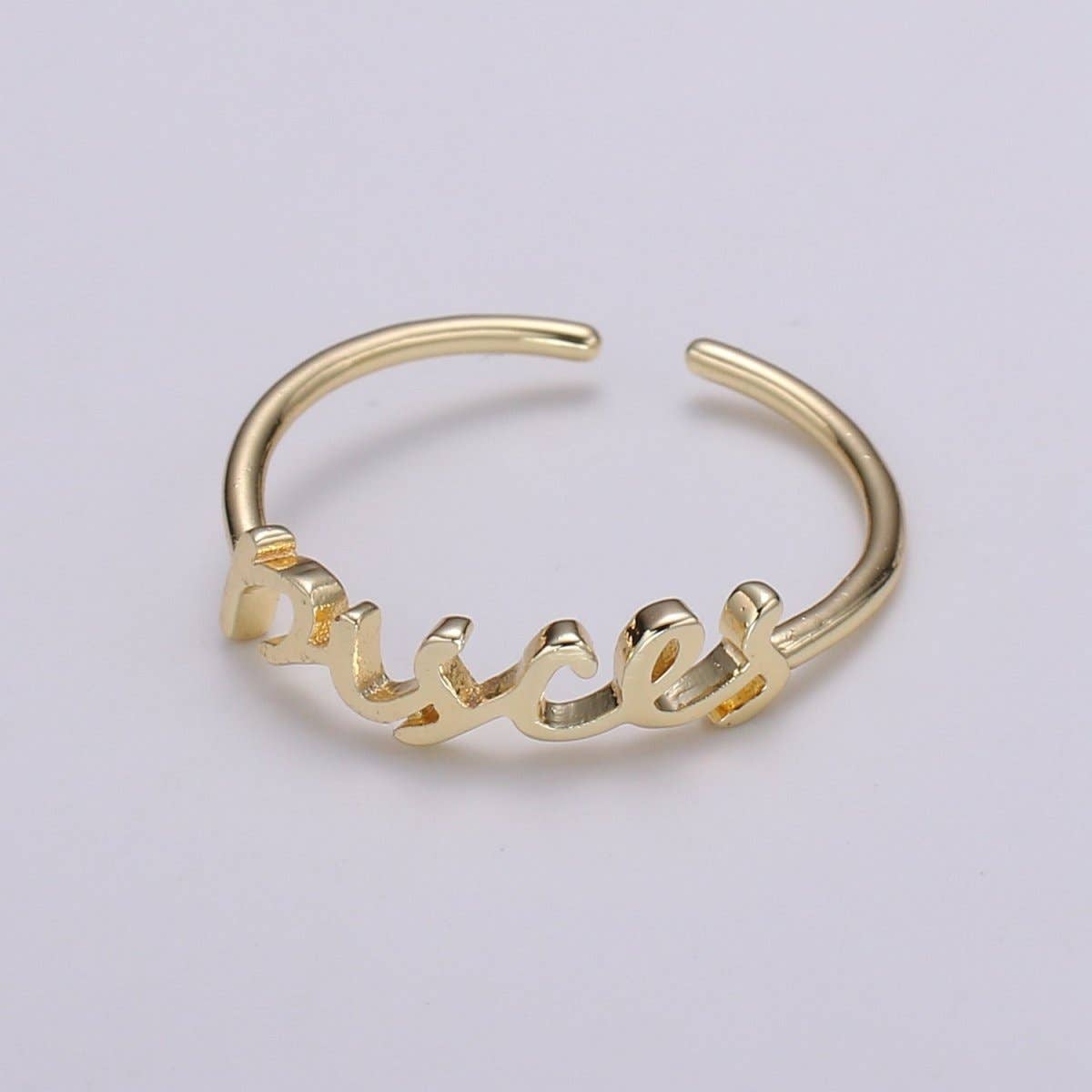 Aim Eternal - Wholesale Band/Stacked Ring - Gold Zodiac Ring Words Gold Ring, Astrology Horoscope Ring Birthday Personalized Gift Open Adjustable Ring for Stacking Ring Midi Ring R-422-R-4331