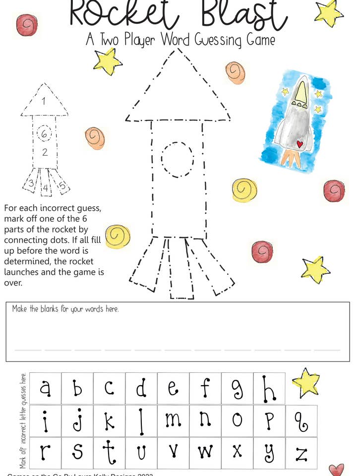 Jogos em movimento - Rocket Blast Game por atacado de Laura Kelly Stickers