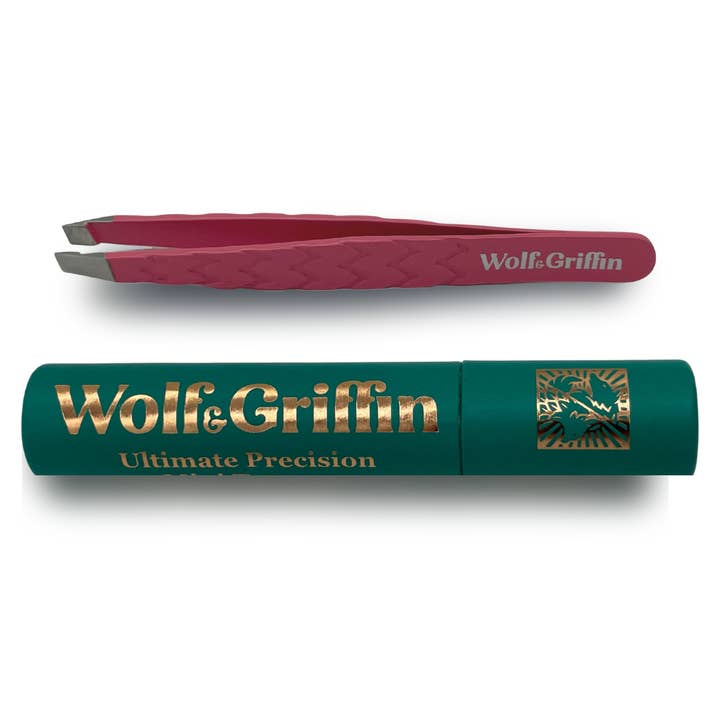 Wolf & Griffin - Wholesale Tweezers - Ultimate Precision Mini Slant Tweezer - Electric Pink