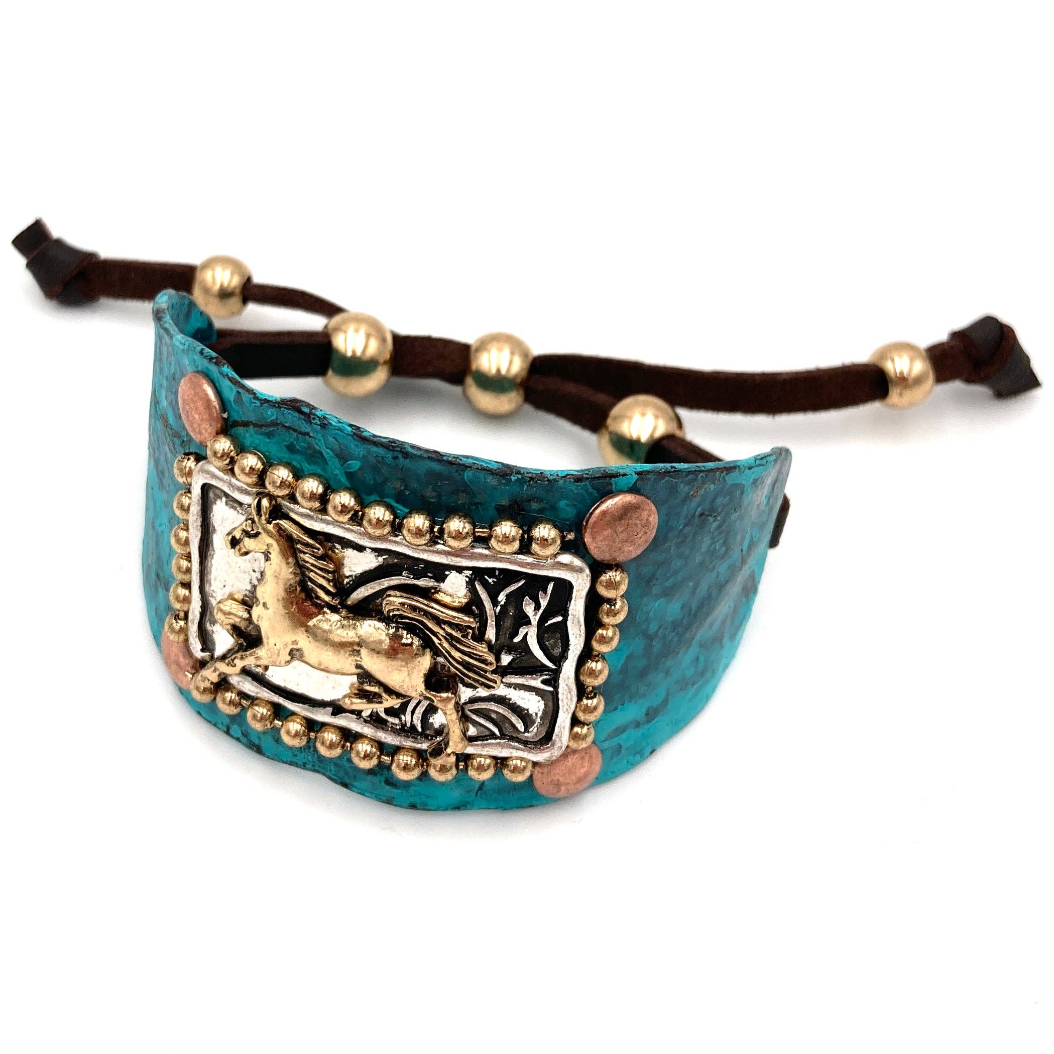Lunar Deer - Wholesale Cuff Bracelet - Horse Cantering Western Bracelet Cuff2