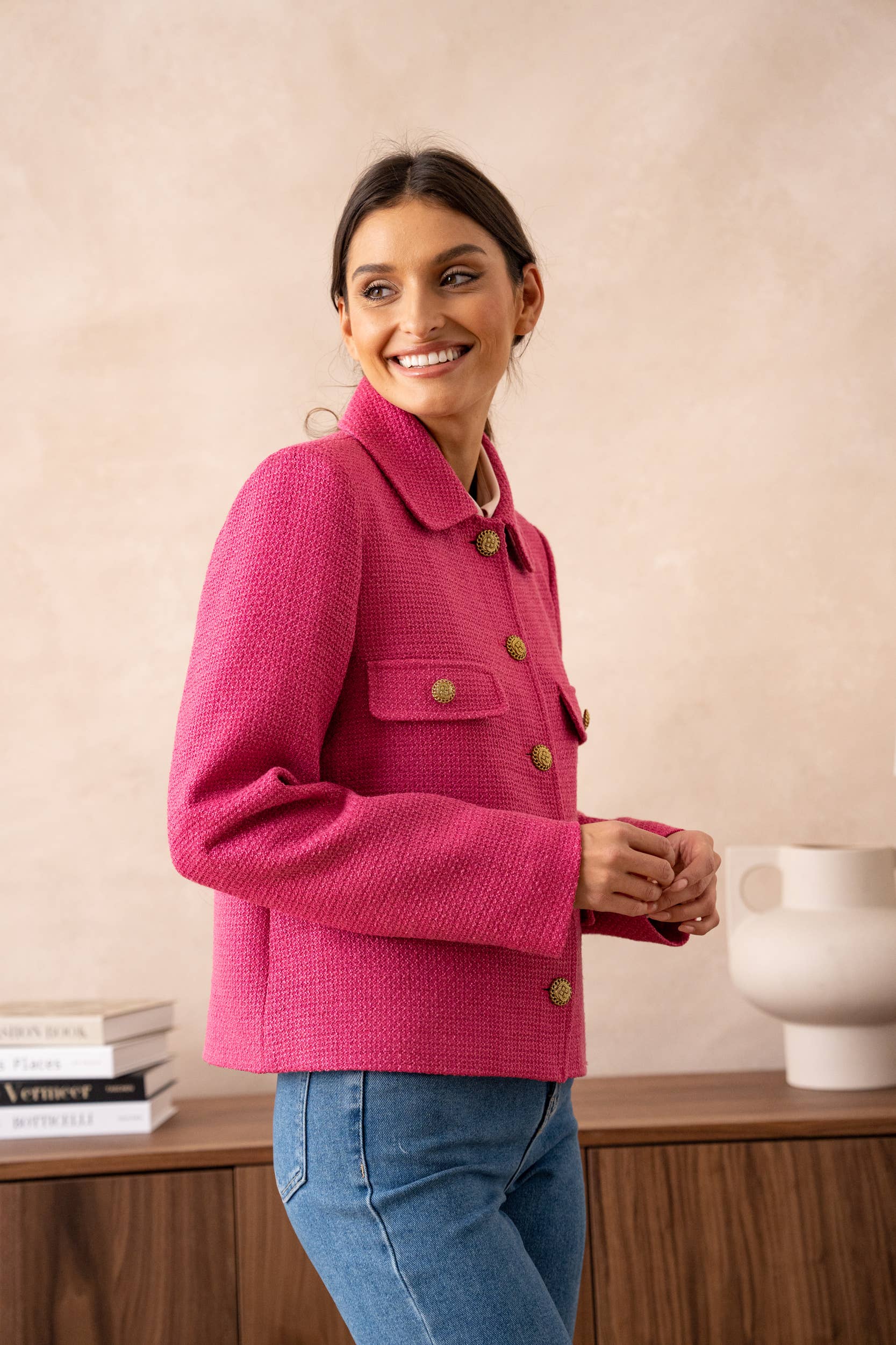 Attentif Paris - Wholesale Jacket - Women's - Straight cut plain tweed jacket28