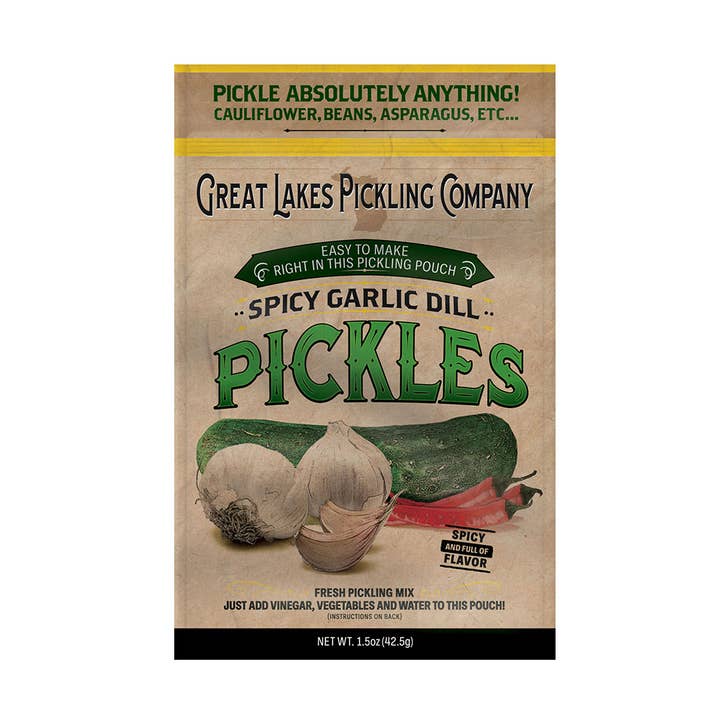 Great Lakes Pickling Company LLC - Wholesale Pickled Vegetables - Spicy Garlic Dill Easy-to-Make Pickling Pouch0