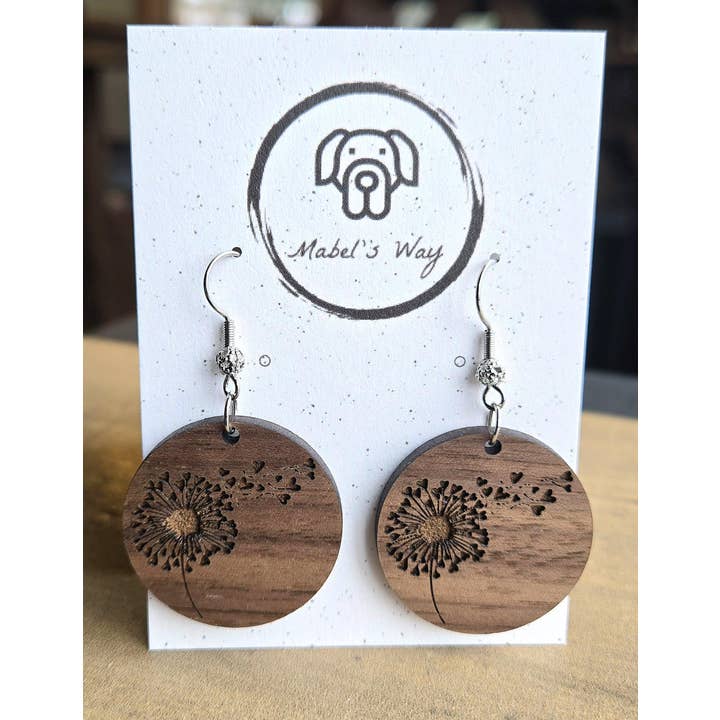 Mabel's Way - Wholesale Dangle Earrings - Dandelion Wishes Walnut Earrings2