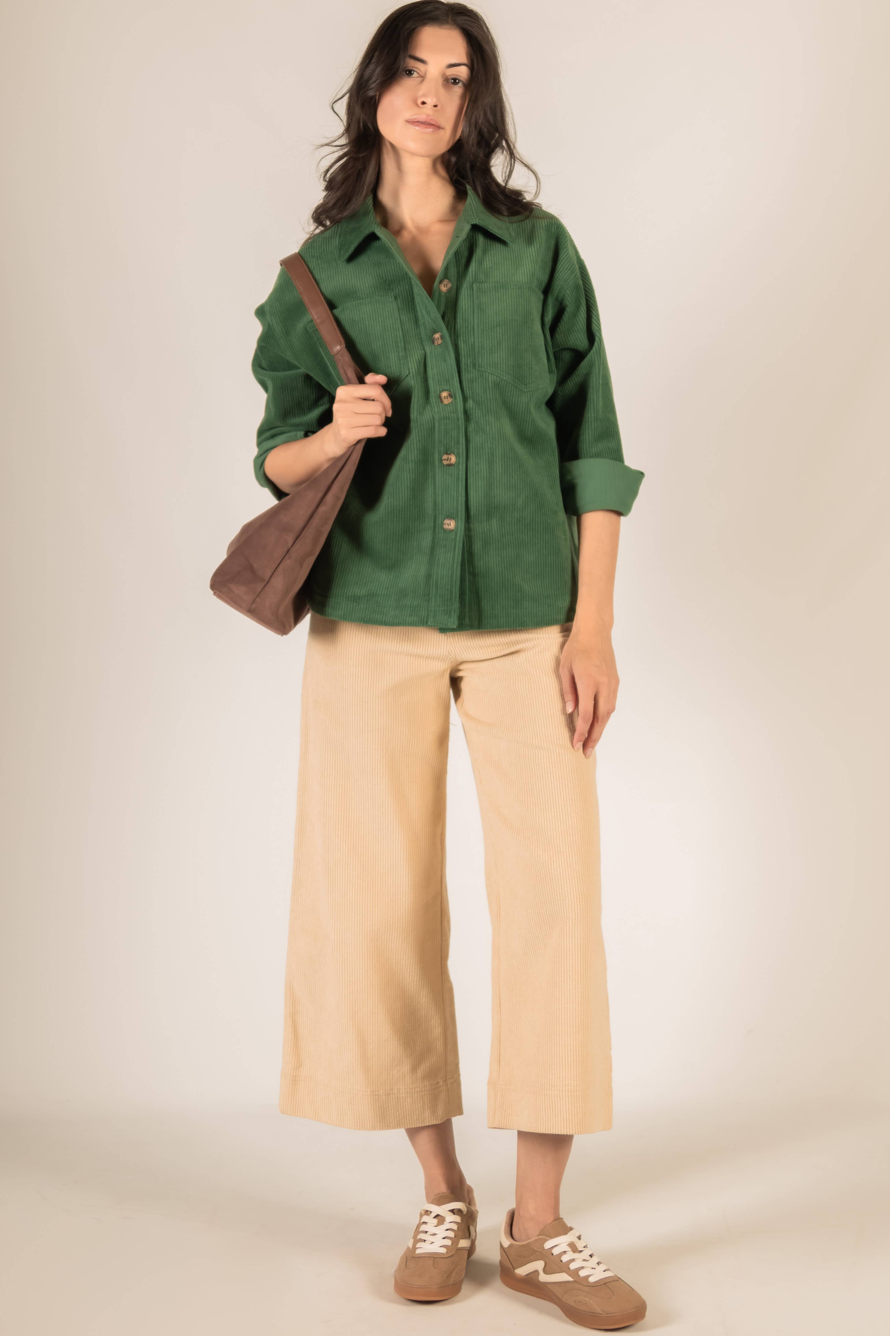 Before You Collection - Vente Chemise à col boutonné – femme - Chemise boutonnée en velours côtelé4