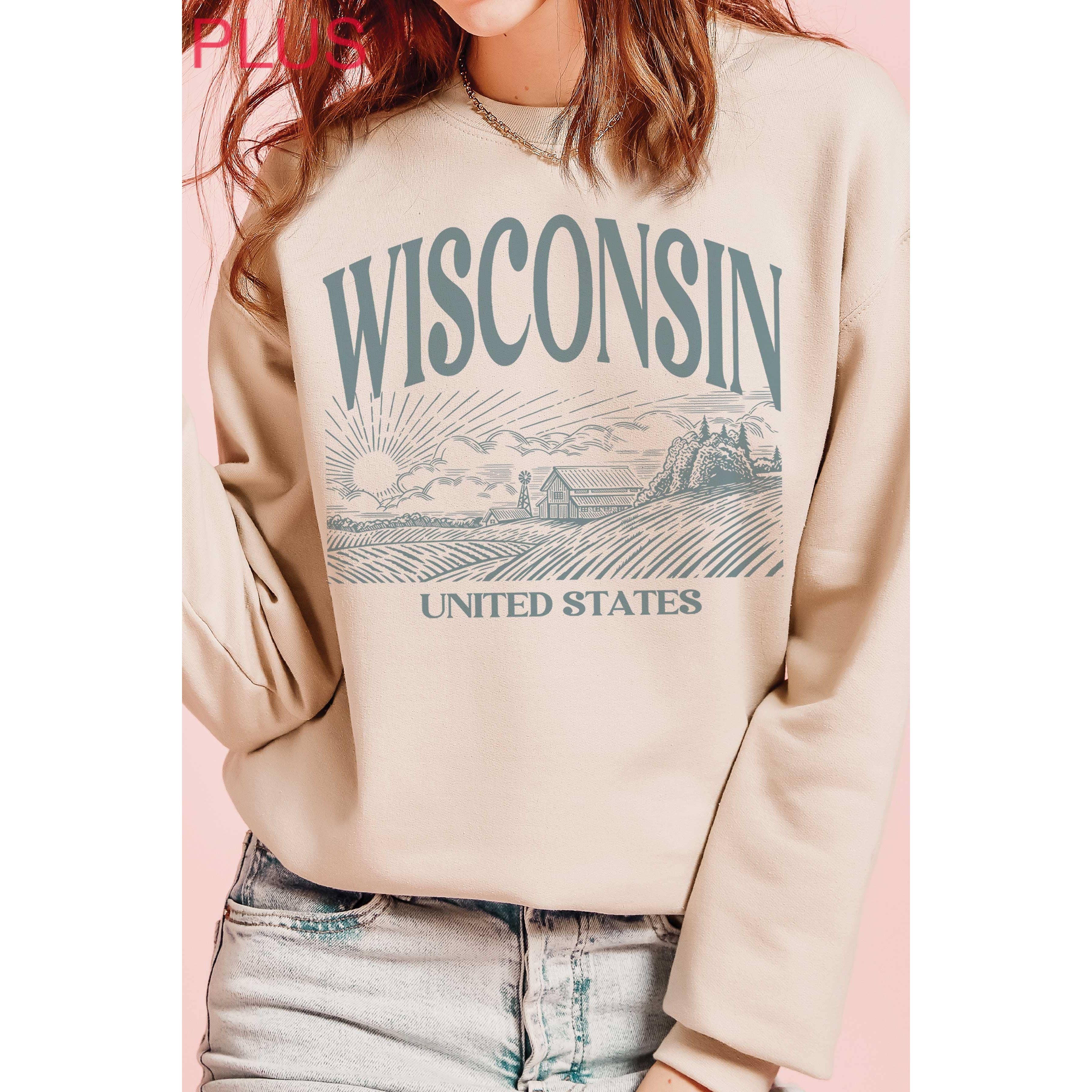 BLUME & CO. - Vendita all'ingrosso Felpa stampata - Donna - Felpa Grafica Taglie Forti WISCONSIN2