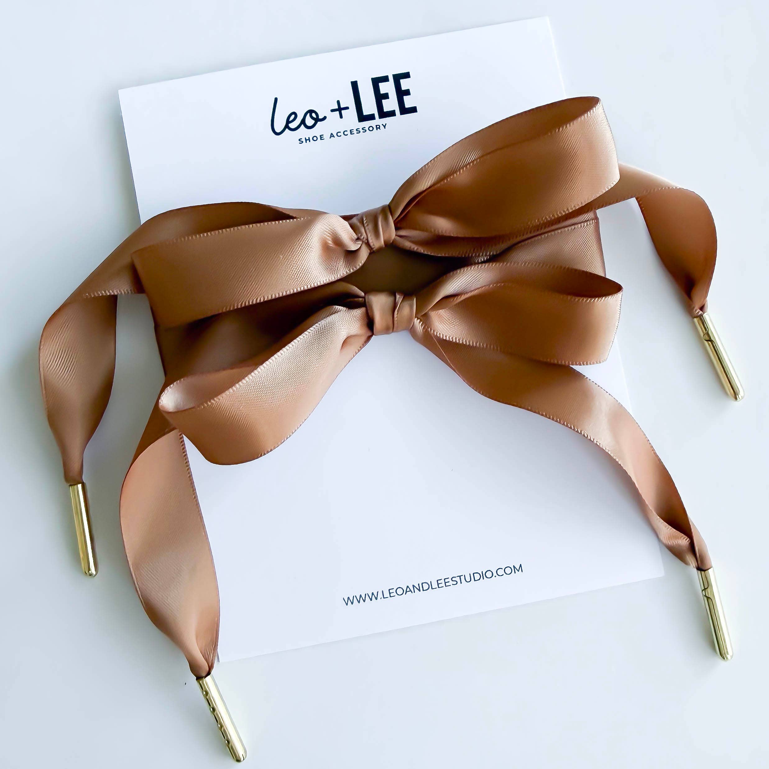 Leo & Lee Studio - Wholesale Shoelaces - Women's - Satin Sneaker Laces with Gold Aglets – Luxe Shoe Accessory1