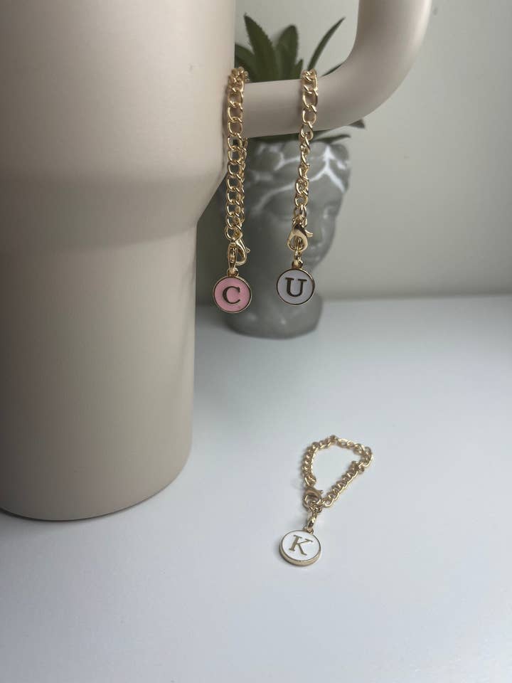 Gold Initial Stanley Tumbler Charm: Personalized Tumbler Accessory for wholesale by Love To Create