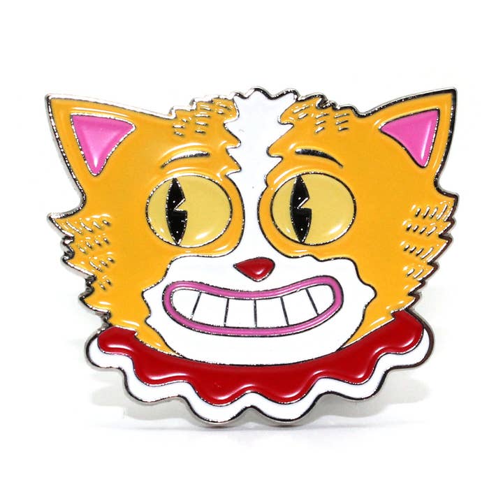 Smiling Cat Enamel Art Pin for wholesale by Mary Engelbreit Studios