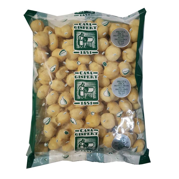 Casa Gispert - Wholesale Noten - GEROOSTERDE MACADAMIANOOT ZONDER TOEGEVOEGD ZOUT 500 g zak
